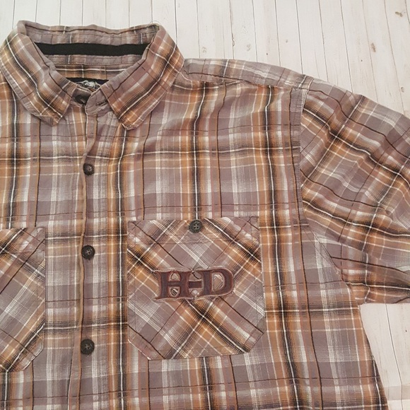 HARLEY-DAVIDSON | Men's Spellout Plaid Button Down - Picture 2 of 8